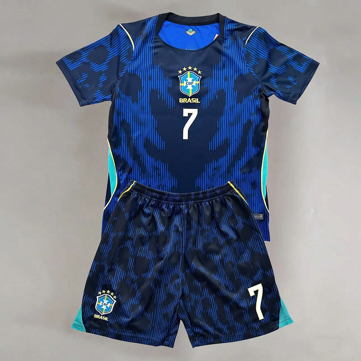 Vinícius Júnior #7 —  Brazil Navy Blue Soccer Kit