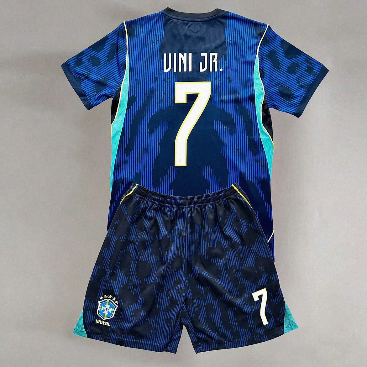 Vinícius Júnior #7 —  Brazil Navy Blue Soccer Kit