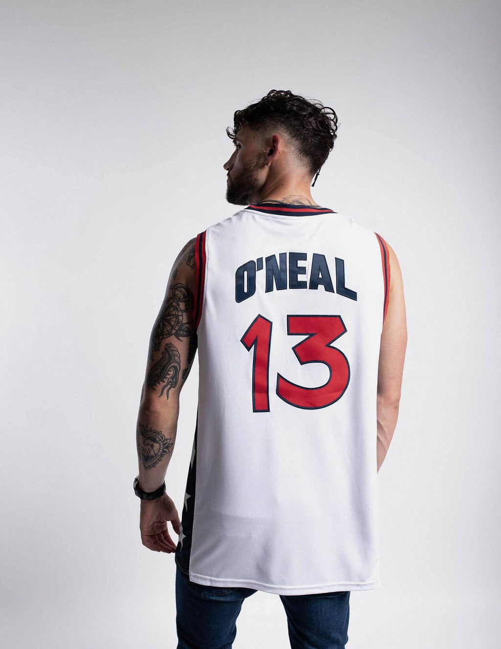 Shaq O’Neal #13 — Basketball Jersey Dream Team USA (White)